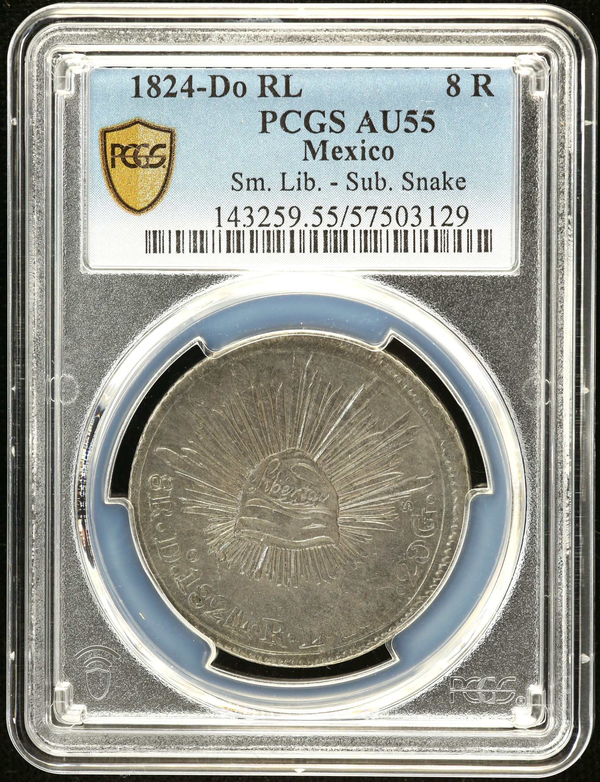 Durango 8 Reales 1824 Do RL PCGS AU55 0149318