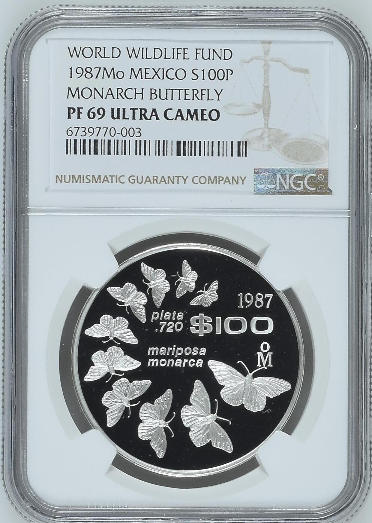 Modern Silver & Minors 100 Peso 1987 Mo NGC PF69 Ultra Cameo 0149362