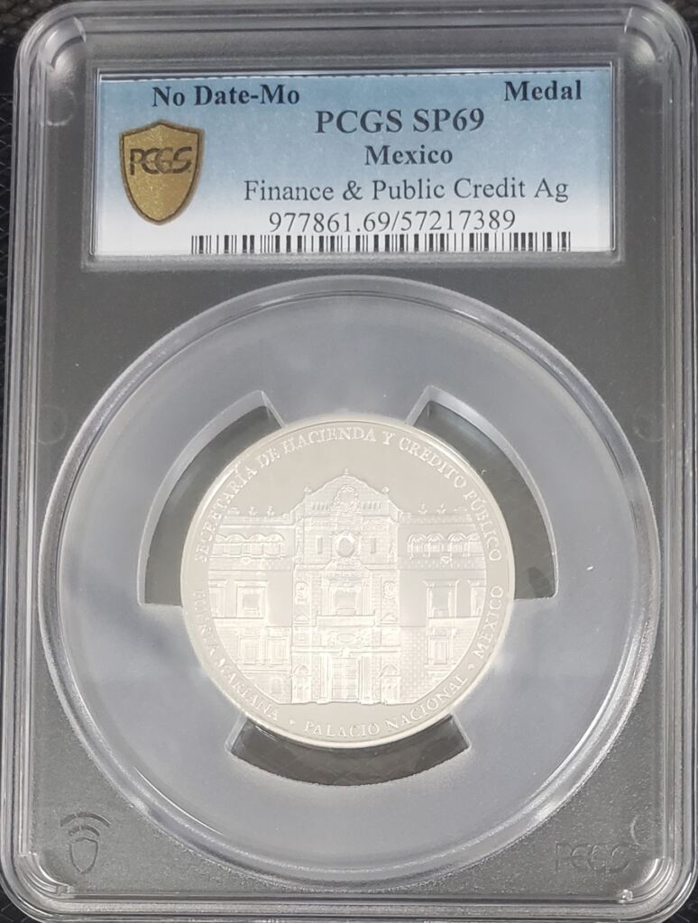 Medals & Tokens National Palace Silver Medal Mo PCGS SP69 0149384Property of World Numismatics