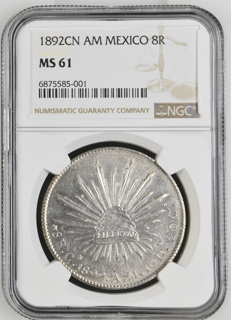 Culiacan 8 Reales 1892 Cn AM NGC MS61 0149483