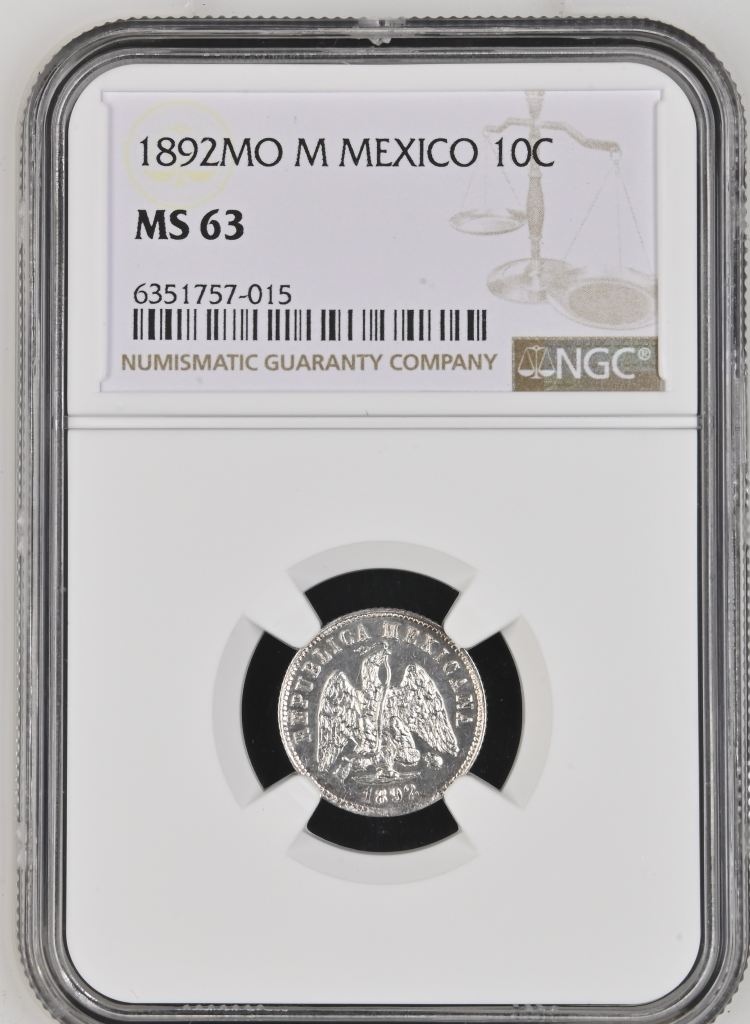 Republic Silver & Minors 10 Centavo 1892 Mo M NGC MS63 0149487