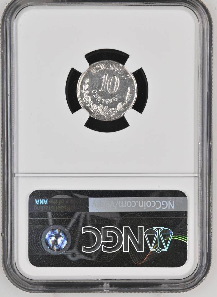 Republic Silver & Minors 10 Centavo 1892 Mo M NGC MS63 0149487Republic Silver & Minors 10 Centavo 1892 Mo M NGC MS63 0149487 - Image 2