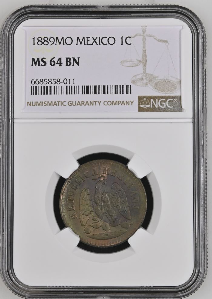 Republic Silver & Minors Centavo 1889 Mo NGC MS64BN 0149490Republic Silver & Minors Centavo 1889 Mo NGC MS64BN 0149490