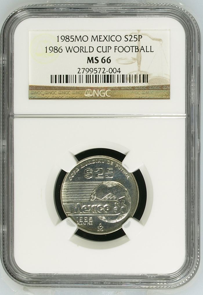 Modern Silver & Minors 25 Peso 1985 Mo NGC MS66 0149492Modern Silver & Minors 25 Peso 1985 Mo NGC MS66 0149492