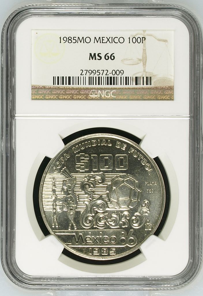 Modern Silver & Minors 100 Peso 1985 Mo NGC MS66 0149494