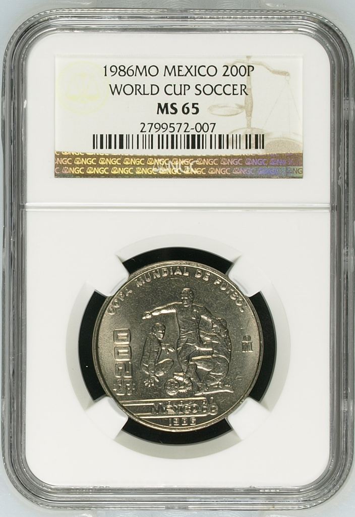 Modern Silver & Minors 200 Peso 1986 Mo NGC MS65 0149496
