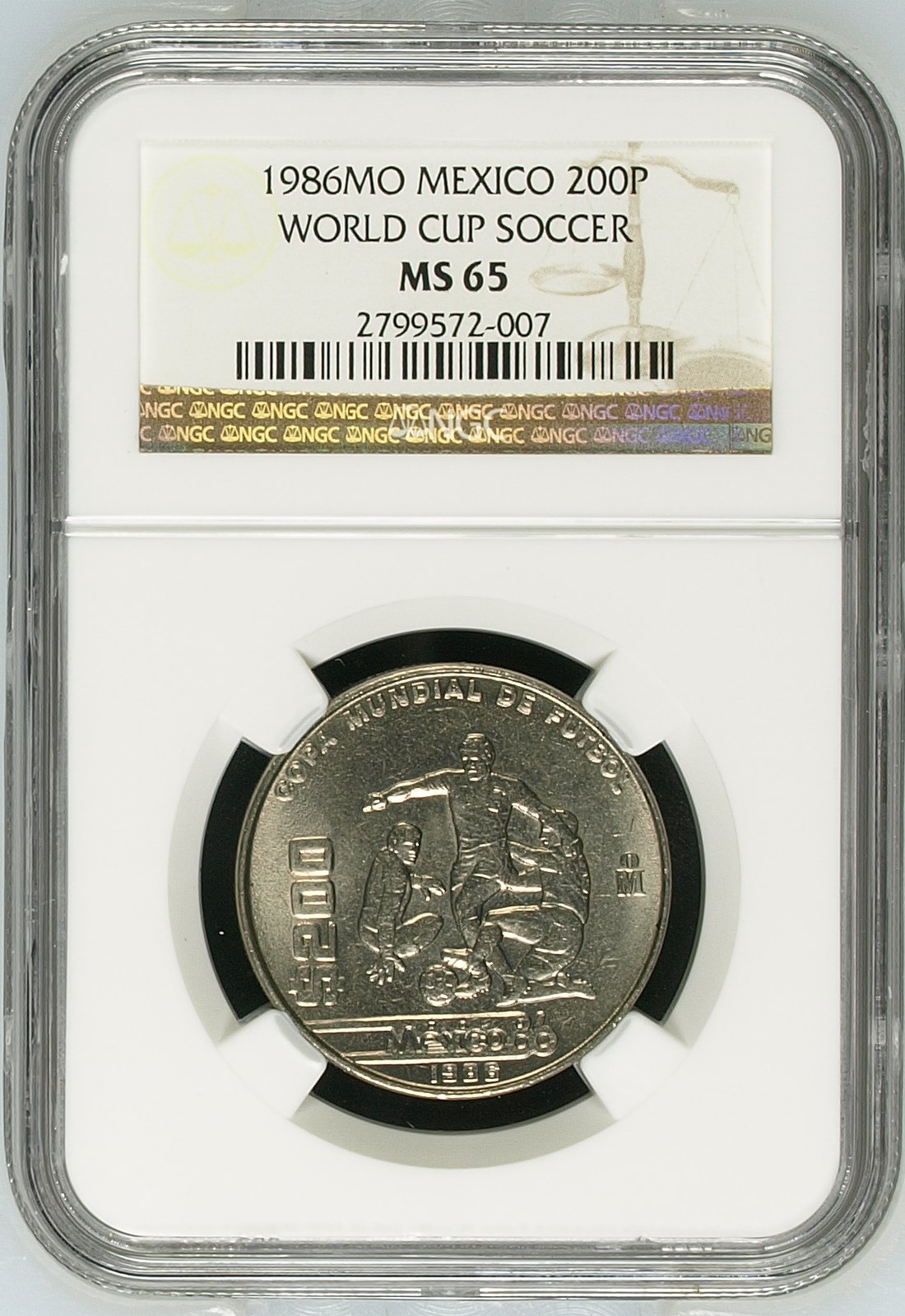 Modern Silver & Minors 200 Peso 1986 Mo NGC MS65 0149496