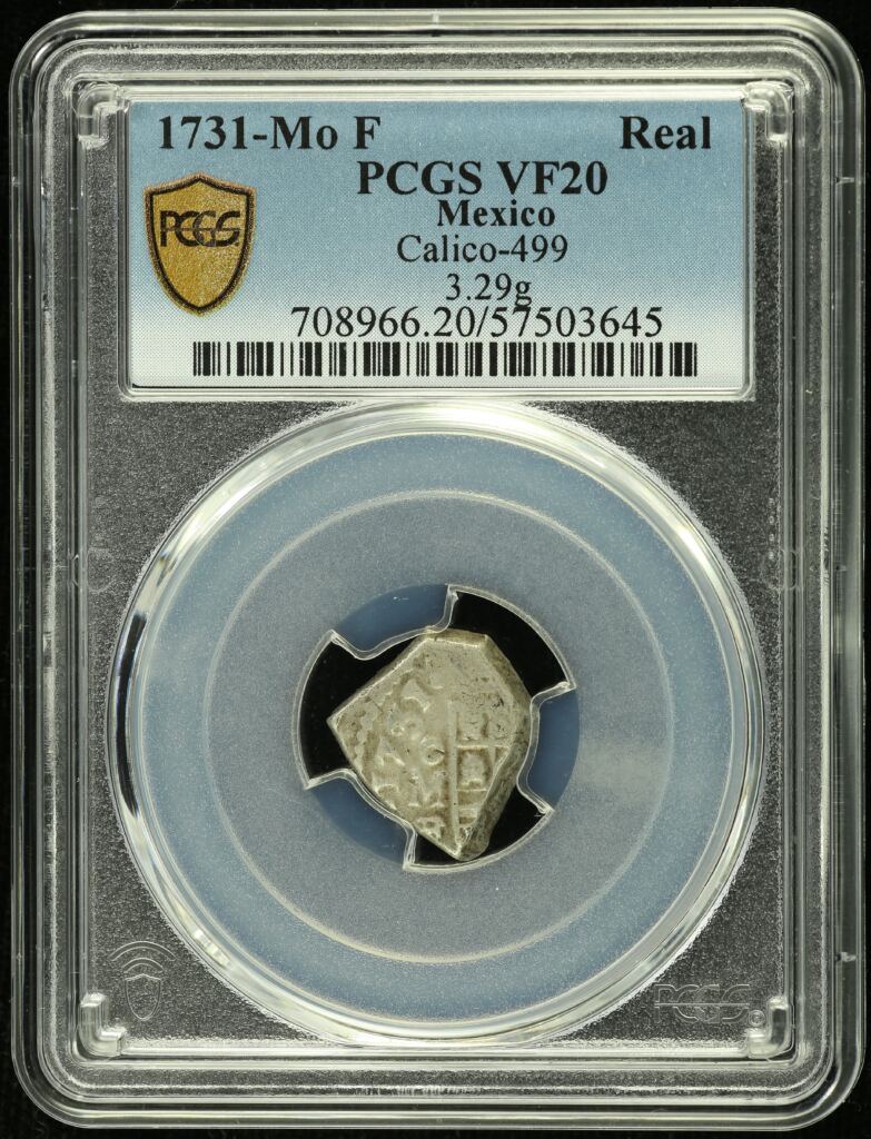 Colonial Silver & Minors  Mexican Coins Colonial Silver & Minors Real 1731 Mo F Calico-499 PCGS VF20 0149577 Colonial Silver & Minors Real 1731 Mo F Calico-499 PCGS VF20 0149577
