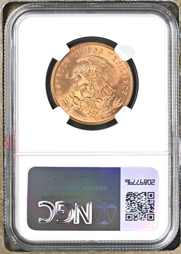 Modern Silver & Minors 20 Centavo 1965 Mo NGC MS66RD 0147652Modern Silver & Minors 20 Centavo 1965 Mo NGC MS66RD 0147652 - Image 2