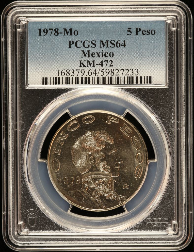 Modern Silver & Minors 5 Peso 1978 Mo KM-472 PCGS MS64 0149386