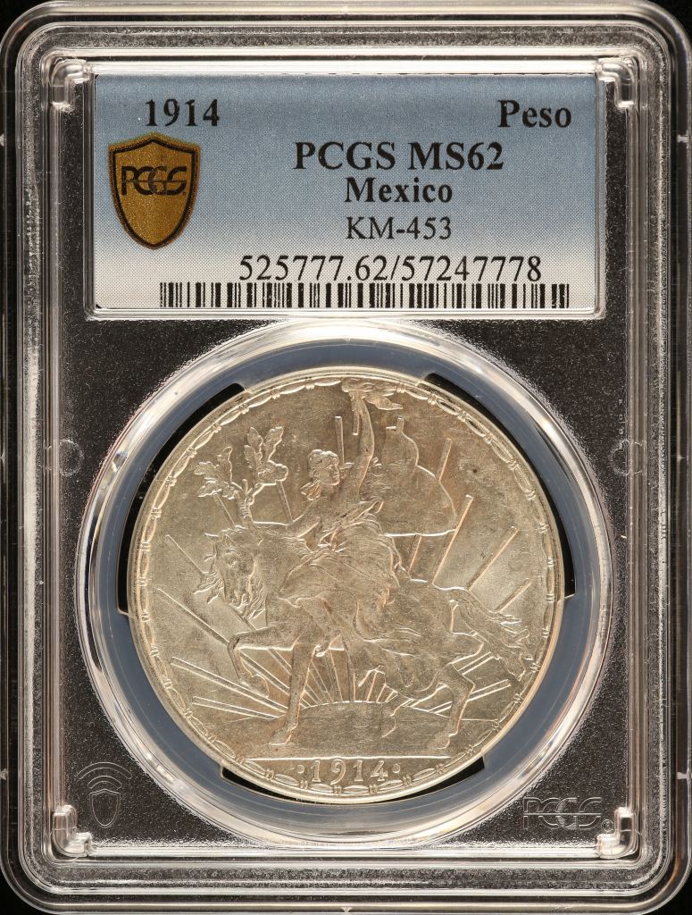 Modern Silver & Minors Peso 1914 PCGS MS62 KM-453 0149323