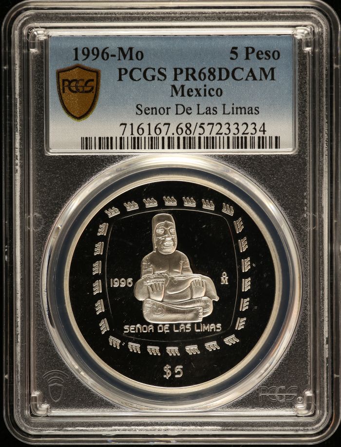Modern Silver & Minors 5 Peso 1996 Mo PCGS PR68DCAM 0149284Modern Silver & Minors 5 Peso 1996 Mo PCGS PR68DCAM 0149284