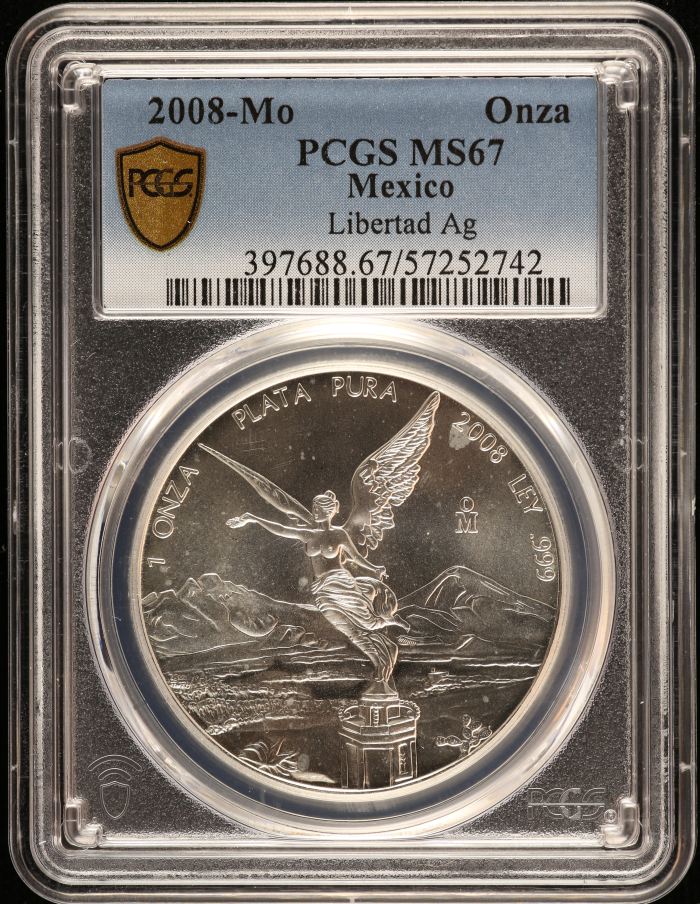 Modern Silver & Minors Onza 2008 Mo PCGS MS67 0149340Modern Silver & Minors Onza 2008 Mo PCGS MS67 0149340