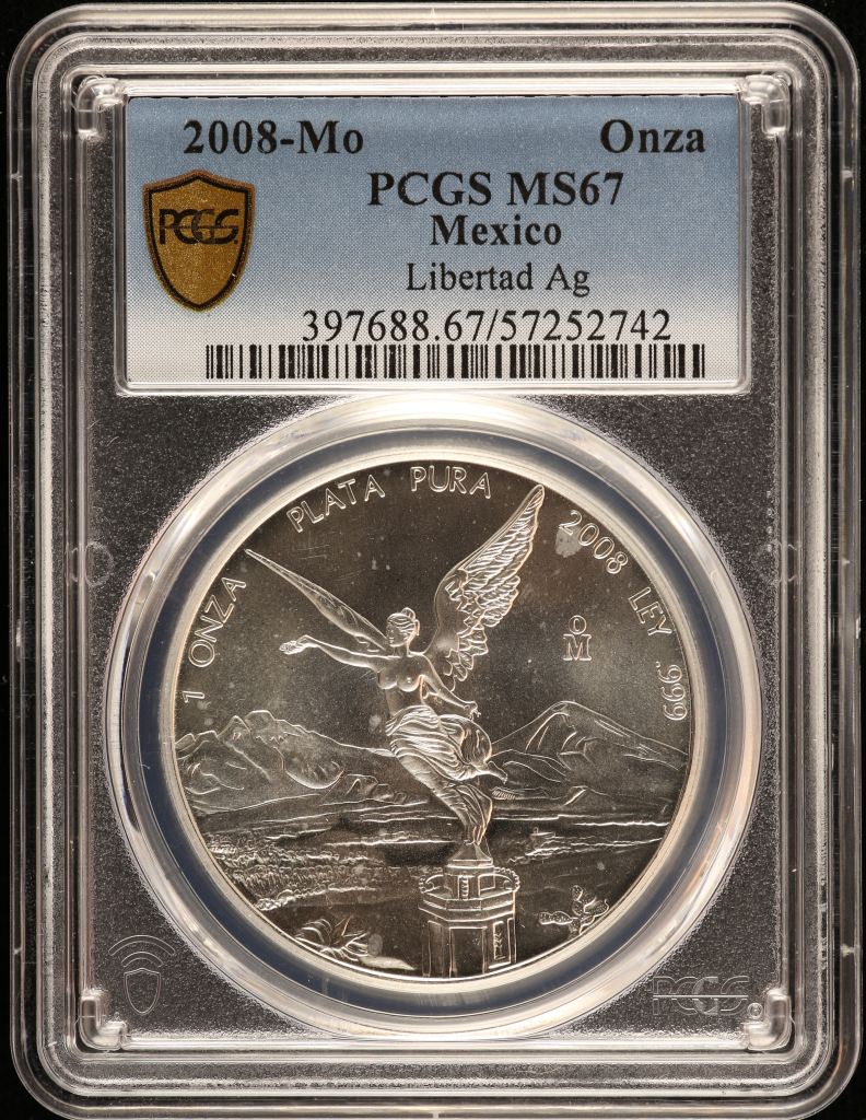 Modern Silver & Minors Onza 2008 Mo PCGS MS67 0149340