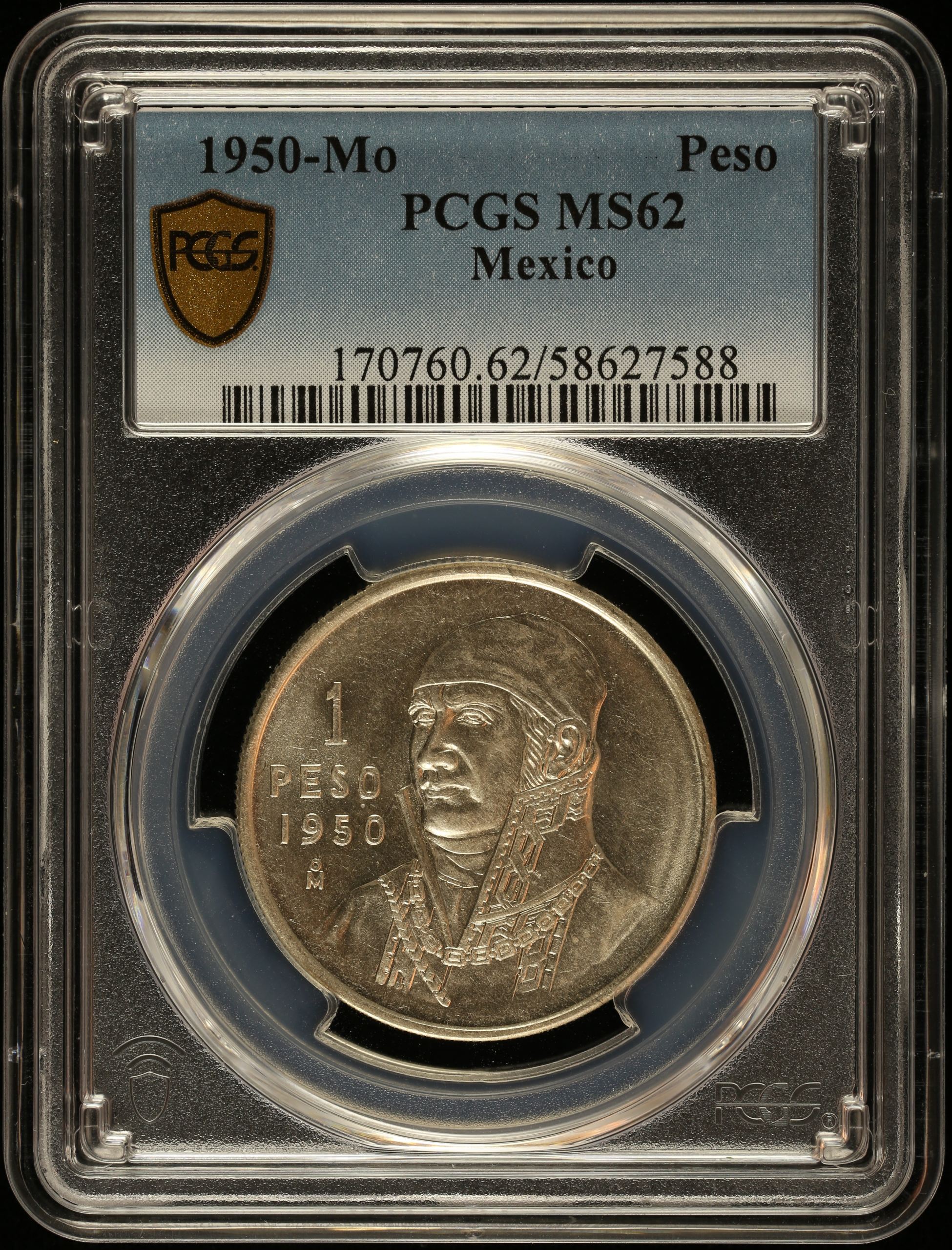 Modern Silver & Minors Peso 1950 Mo PCGS MS62 0147600