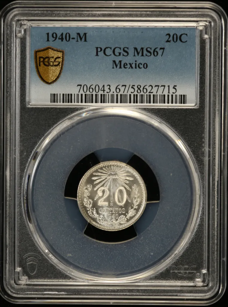 Modern Silver & Minors 20 Centavo 1940 M PCGS MS67 0147282