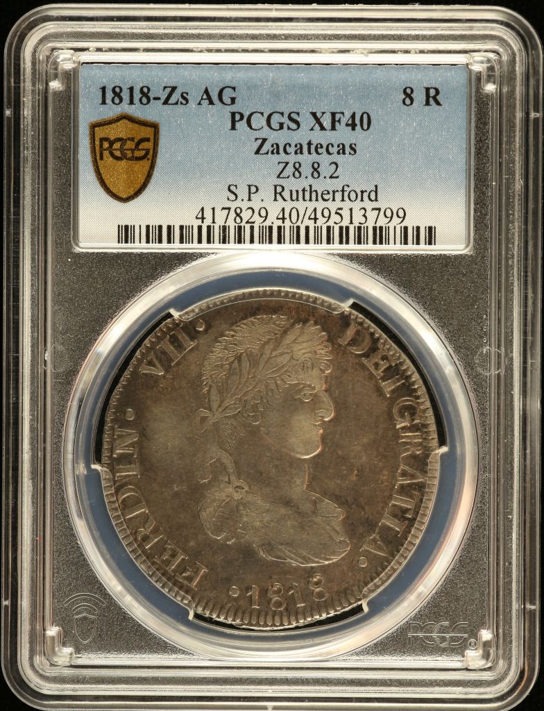 War For Independence 8 Reales 1818 Zs AG PCGS XF40 0148575