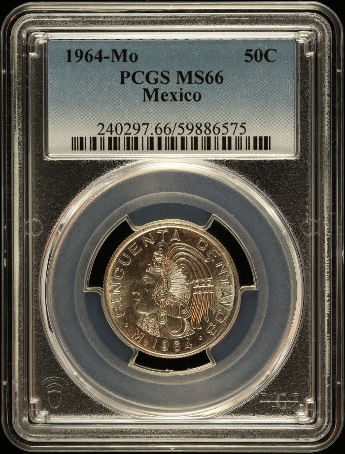 Modern Silver & Minors 50 Centavo 1964 Mo PCGS MS66 0148668Modern Silver & Minors 50 Centavo 1964 Mo PCGS MS66 0148668