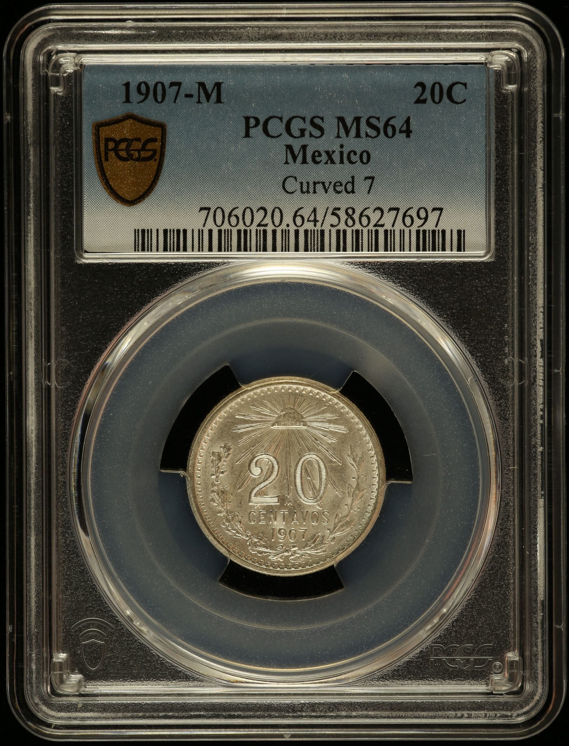 Modern Silver & Minors 20 Centavo 1907 M PCGS MS64 0147265