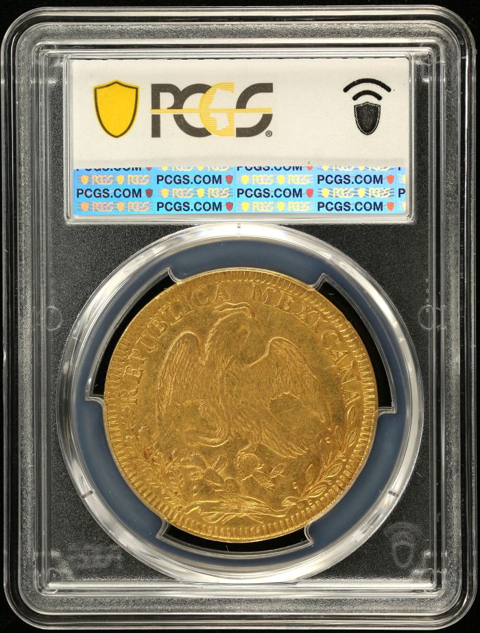 Republic Gold 8 Escudos 1838/7 Go PJ PCGS AU58 0149314Republic Gold 8 Escudos 1838/7 Go PJ PCGS AU58 0149314 - Image 2