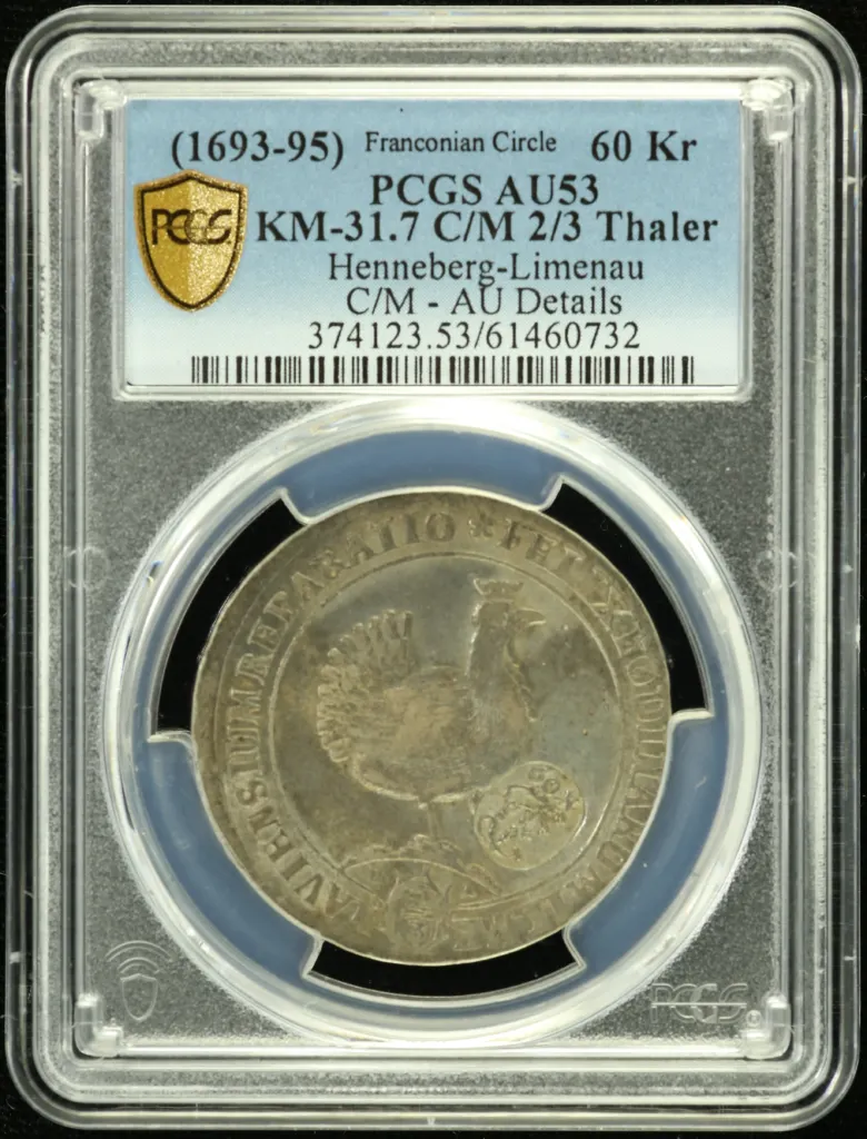Germany 60 Kroner (1693-95) Henneberg-Limenau PCGS AU53 KM-31.7 0148618