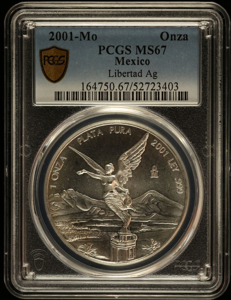 Modern Silver & Minors Onza 2001 Mo PCGS MS67 0149598