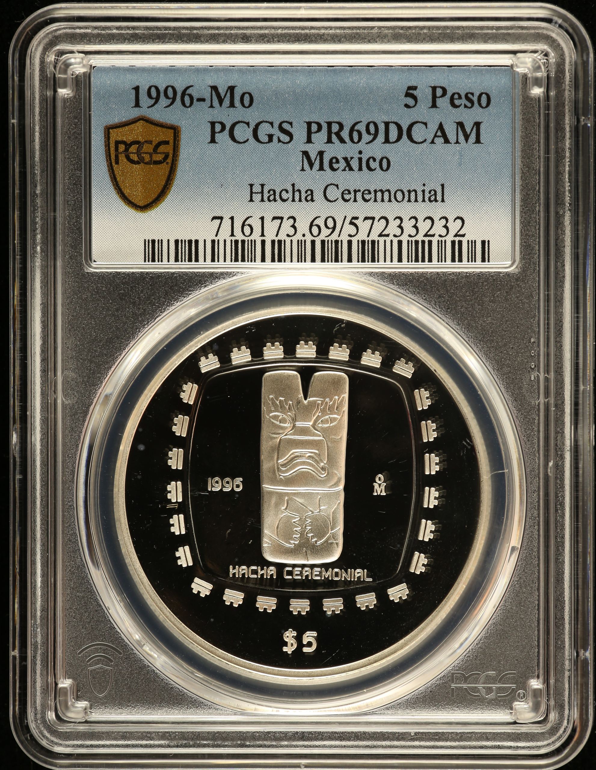 Modern Silver & Minors 5 Peso 1996 Mo PCGS PR69DCAM 0149286