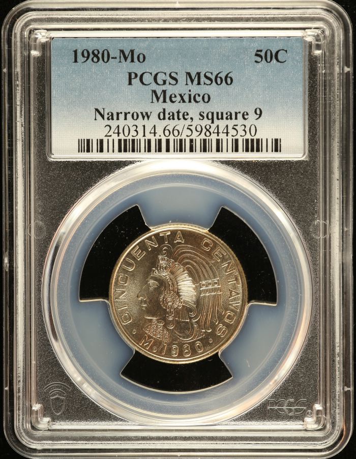 Modern Silver & Minors 50 Centavo 1980 Mo PCGS MS66 0148672Modern Silver & Minors 50 Centavo 1980 Mo PCGS MS66 0148672