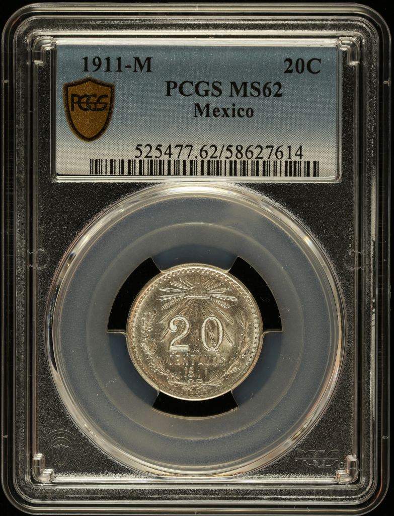 Modern Silver & Minors 20 Centavo 1911 M PCGS MS62 0147607