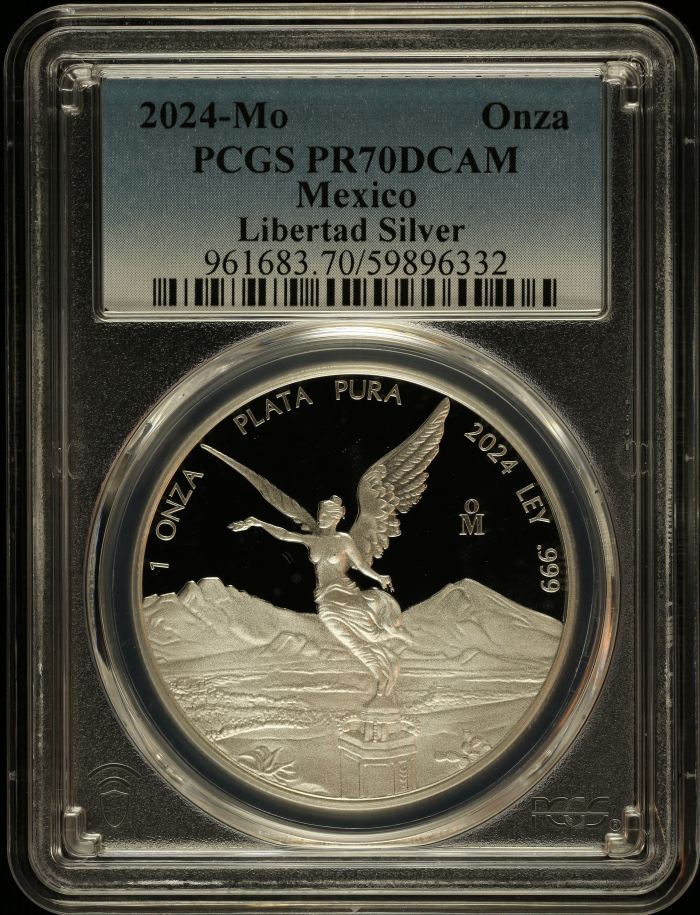 Modern Silver & Minors Onza 2024 Mo PCGS PR70DCAM 0147839Modern Silver & Minors Onza 2024 Mo PCGS PR70DCAM 0147839
