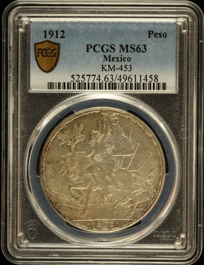 Modern Silver & Minors Peso 1912 KM-453 PCGS MS63 0148577Modern Silver & Minors Peso 1912 KM-453 PCGS MS63 0148577