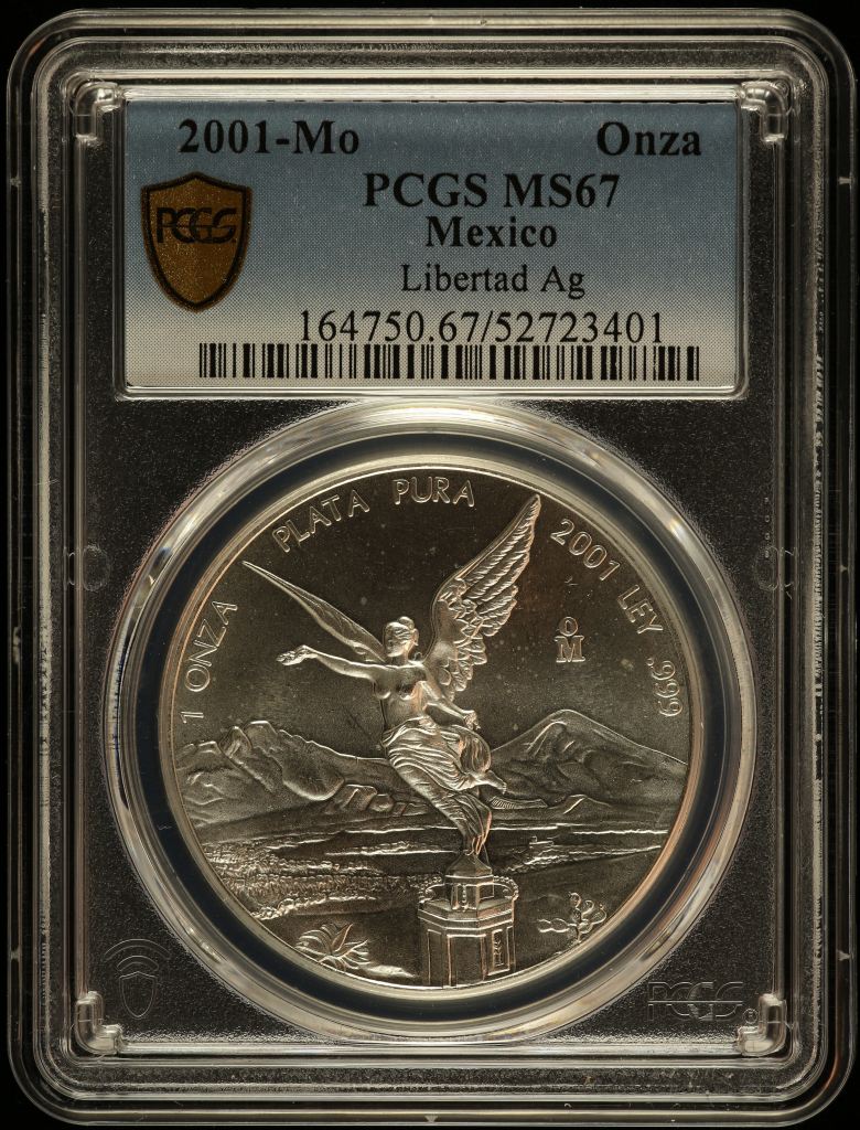 Modern Silver & Minors Onza 2001 Mo PCGS MS67 0149599