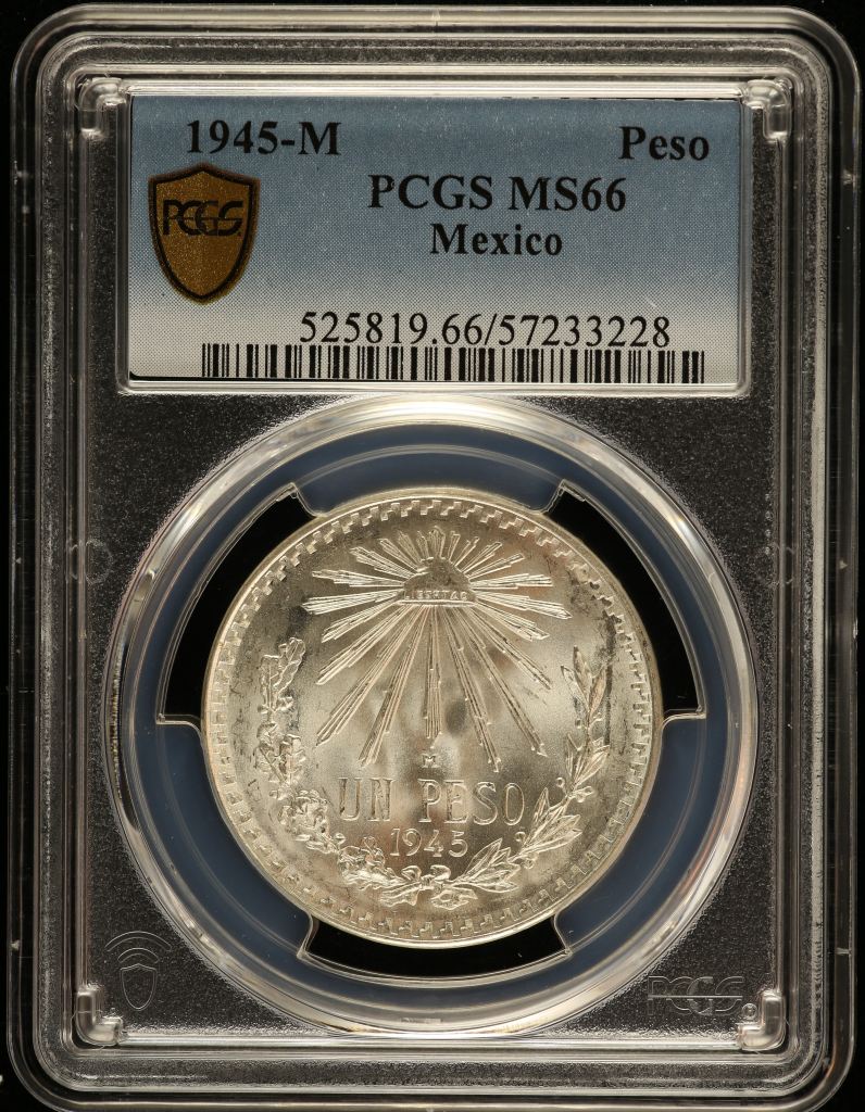 Modern Silver & Minors Peso 1945 M PCGS MS66 0149345