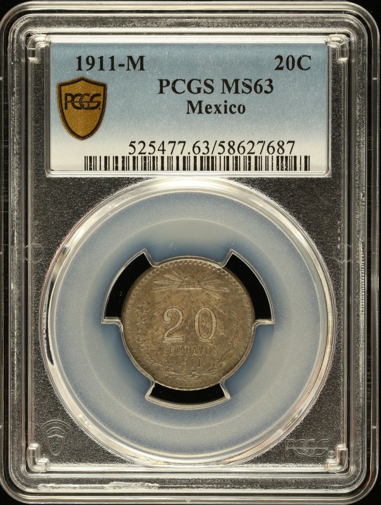 Modern Silver & Minors 20 Centavo 1911 M PCGS MS63 0147608