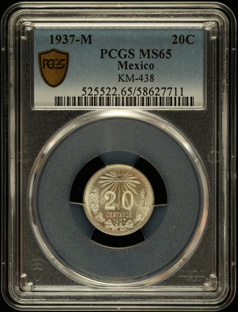 Modern Silver & Minors 20 Centavo 1937 M KM-438 PCGS MS65 0147276