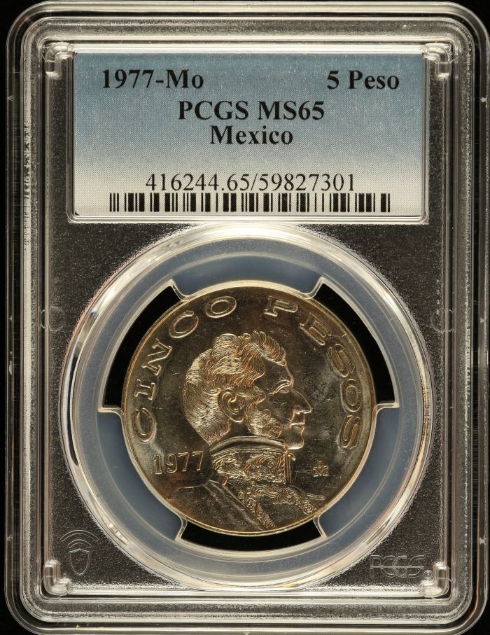 Modern Silver & Minors 5 Peso 1977 Mo PCGS MS65 0149500Modern Silver & Minors 5 Peso 1977 Mo PCGS MS65 0149500