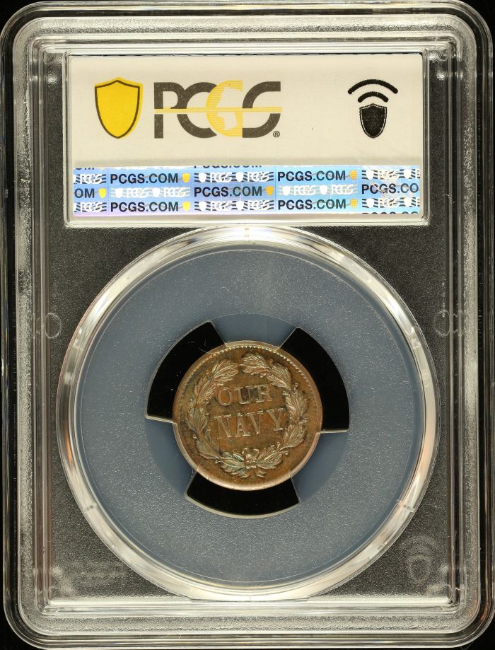 United States Our Navy Copper Token 1863 F-240/337a PCGS MS64BN 0148549United States Our Navy Copper Token 1863 F-240/337a PCGS MS64BN 0148549 - Image 2