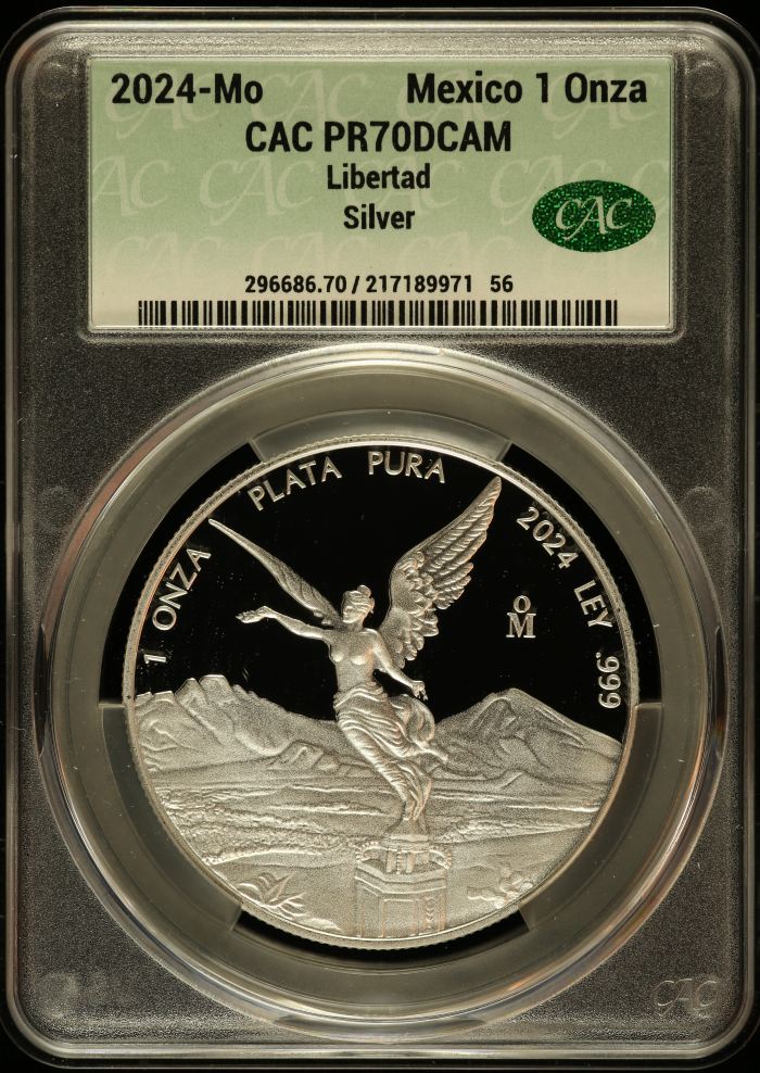 Modern Silver & Minors Onza 2024 Mo CAC PR70DCAM 0147289Modern Silver & Minors Onza 2024 Mo CAC PR70DCAM 0147289