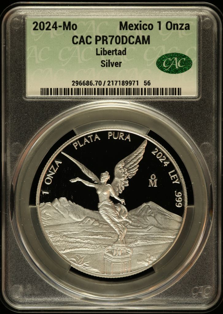 Modern Silver & Minors Onza 2024 Mo CAC PR70DCAM 0147289