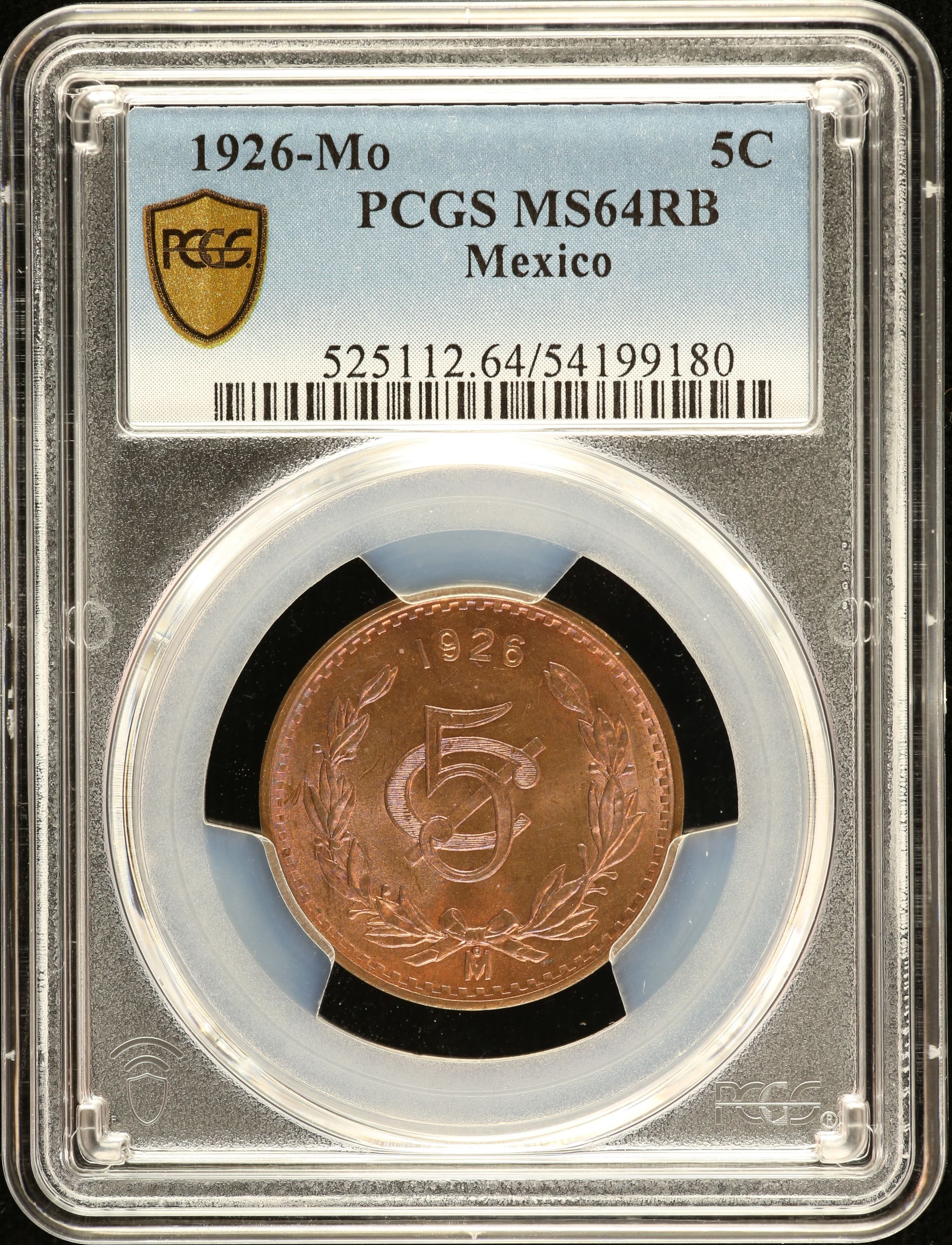Modern Silver & Minors 5 Centavo 1926 Mo PCGS MS64RB 0149307
