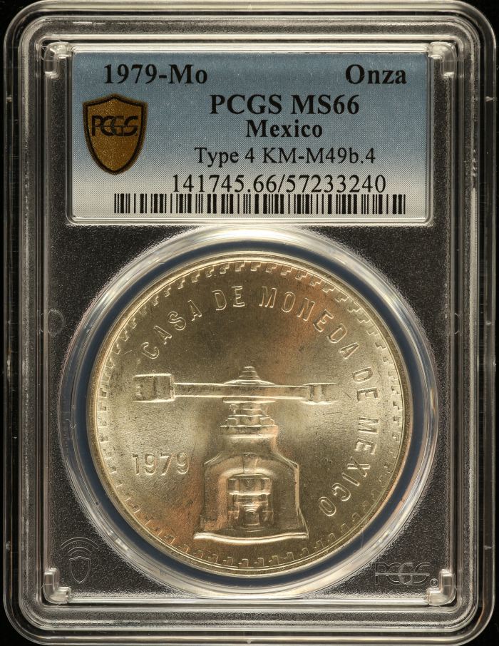 Modern Silver & Minors Onza 1979 Mo PCGS MS66 KM-M49b.4 0149327Modern Silver & Minors Onza 1979 Mo PCGS MS66 KM-M49b.4 0149327