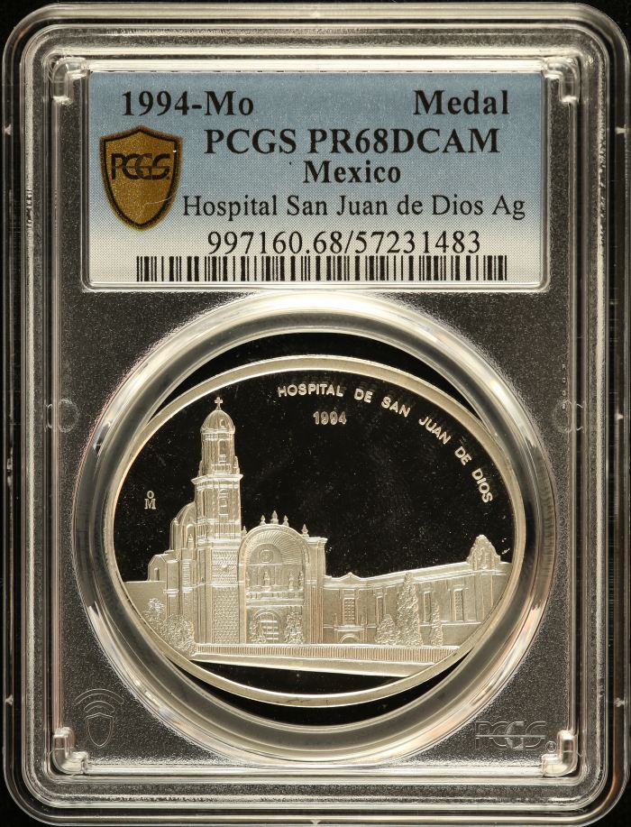 Medals & Tokens Hospital San Juan de Dios Silver Medal 1994 Mo PCGS PR68DCAM 0149299Medals & Tokens Hospital San Juan de Dios Silver Medal 1994 Mo PCGS PR68DCAM 0149299