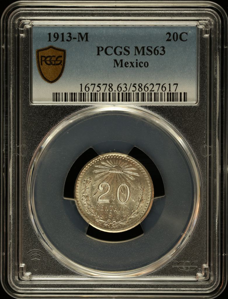 Modern Silver & Minors 20 Centavo 1913 M PCGS MS63 0147609