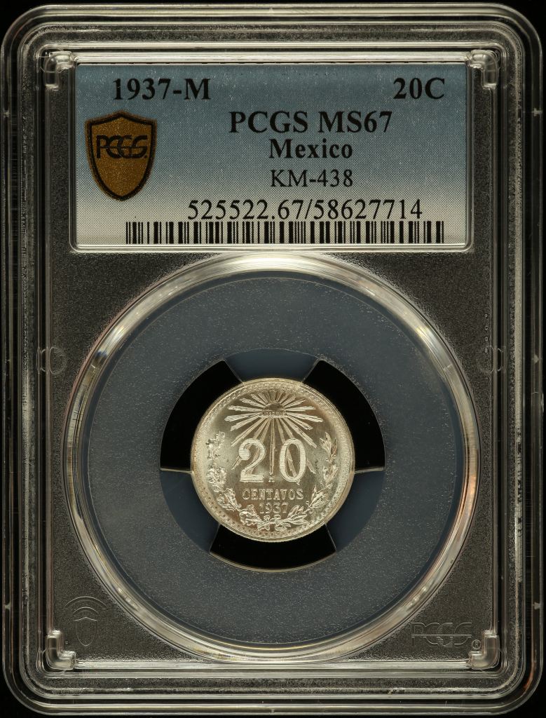 Modern Silver & Minors 20 Centavo 1937 M KM-438 PCGS MS67 0147277