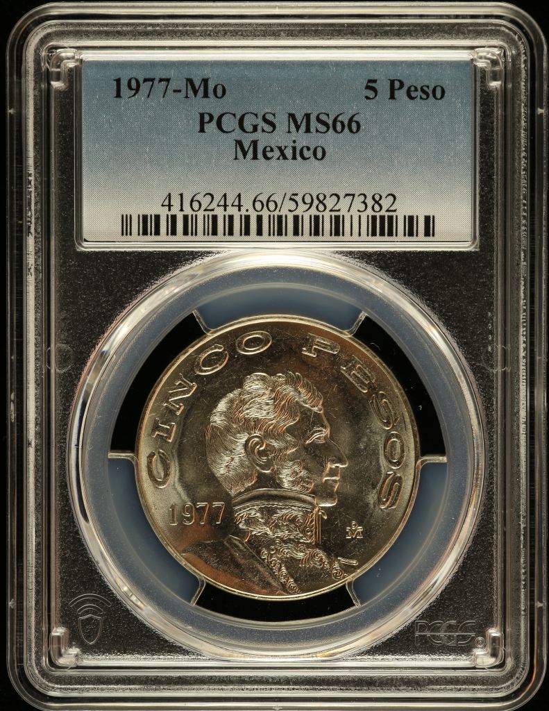 Modern Silver & Minors 5 Peso 1977 Mo PCGS MS66 0149532
