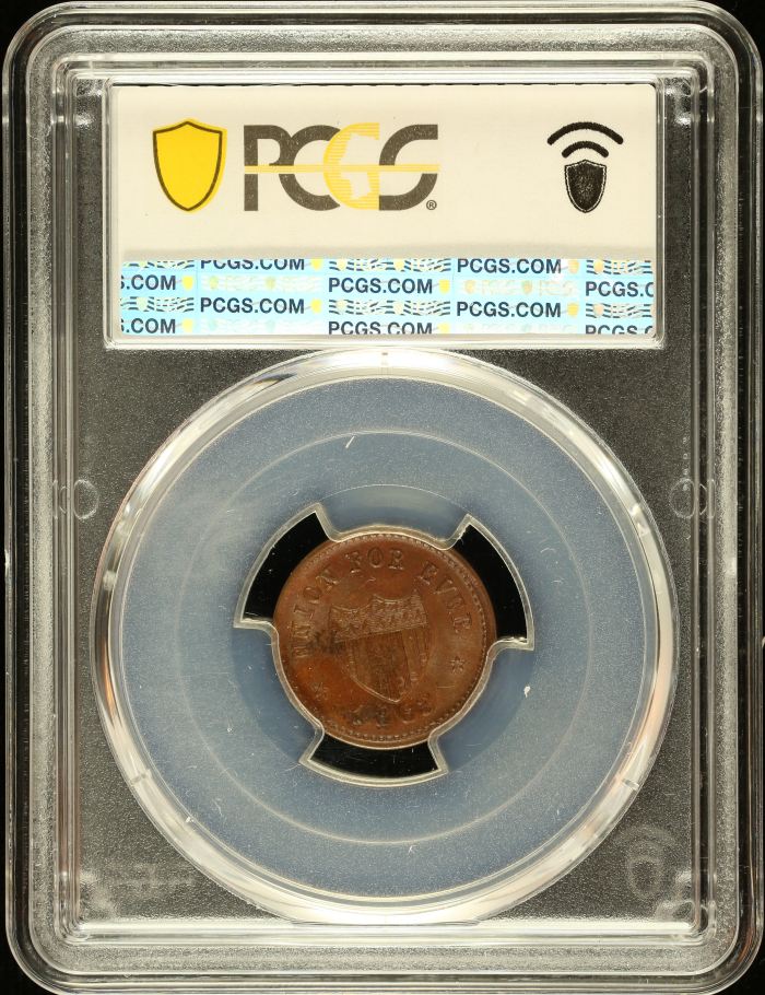 United States USS Monitor Copper Token 1863 F-240/341a PCGS MS62BN 0148550United States USS Monitor Copper Token 1863 F-240/341a PCGS MS62BN 0148550 - Image 2