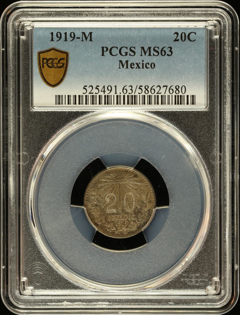 Modern Silver & Minors 20 Centavo 1919 M PCGS MS63 0147610