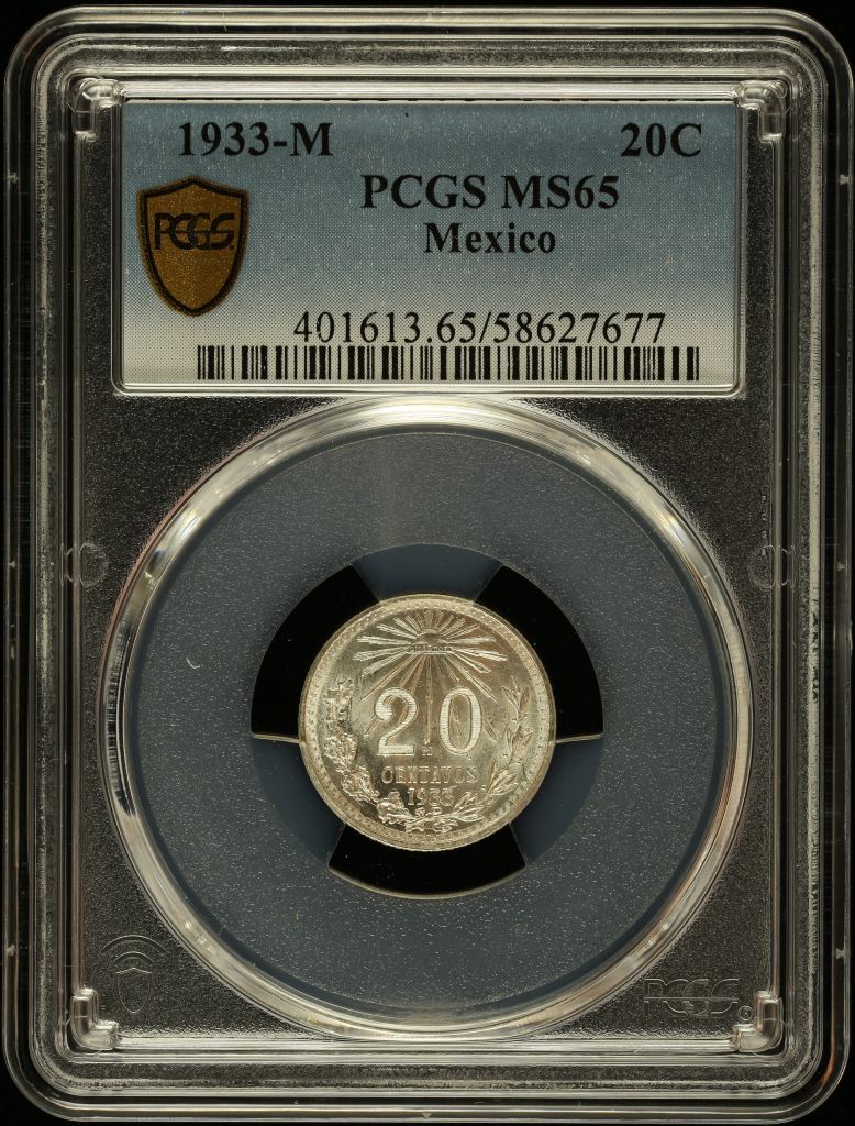 Modern Silver & Minors 20 Centavo 1933 M PCGS MS65 0147612