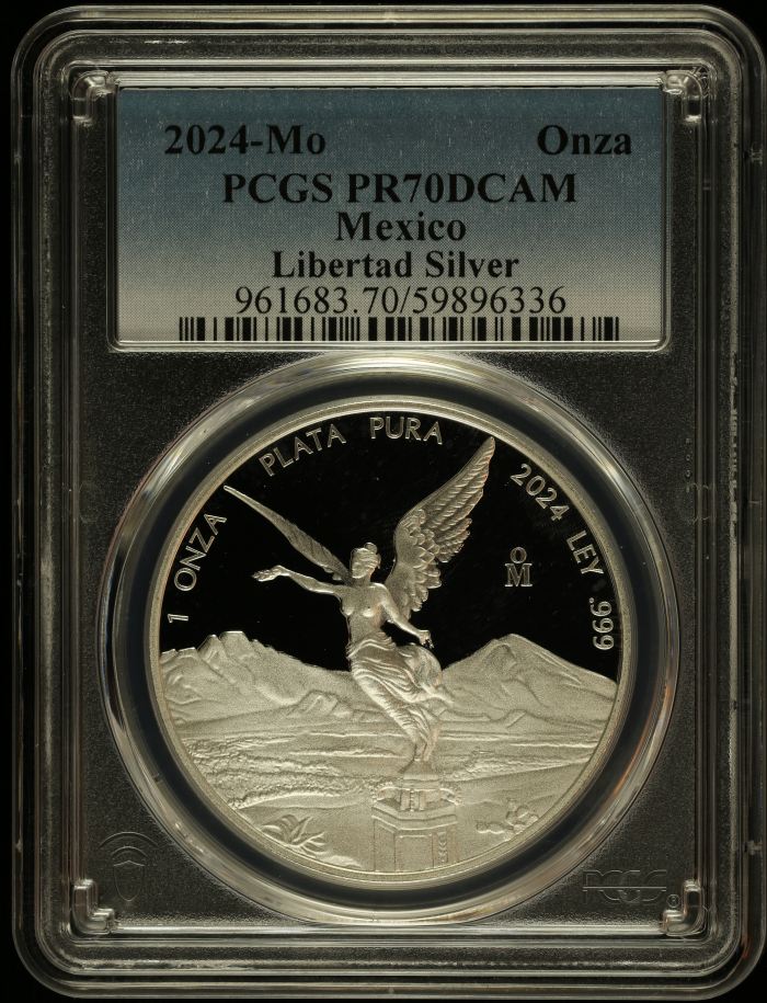 Modern Silver & Minors Onza 2024 Mo PCGS PR70DCAM 0147843Modern Silver & Minors Onza 2024 Mo PCGS PR70DCAM 0147843