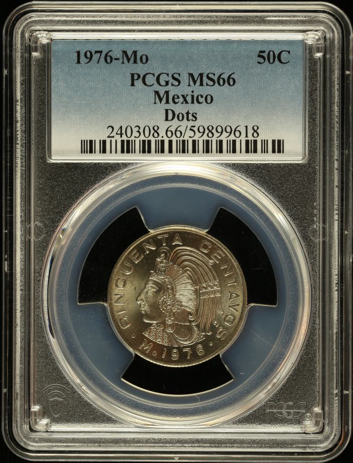 Modern Silver & Minors 50 Centavos 1976 Mo PCGS MS66 0148255Modern Silver & Minors 50 Centavos 1976 Mo PCGS MS66 0148255